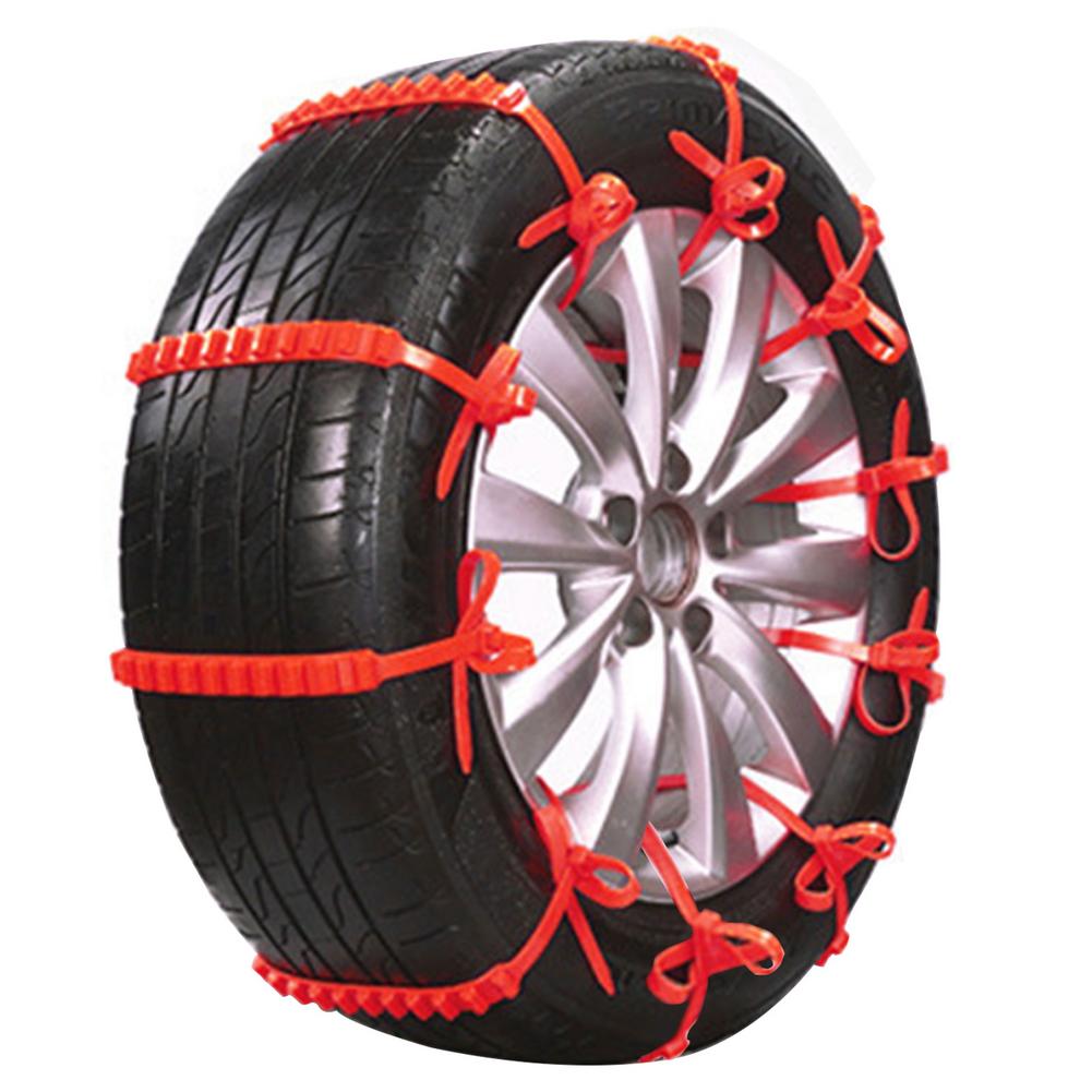 Pneu de carro corrente de neve de inverno, material de náilon para reduz a carga do pneu, corrente de tração para pneus com baixa fricção, 10/peças