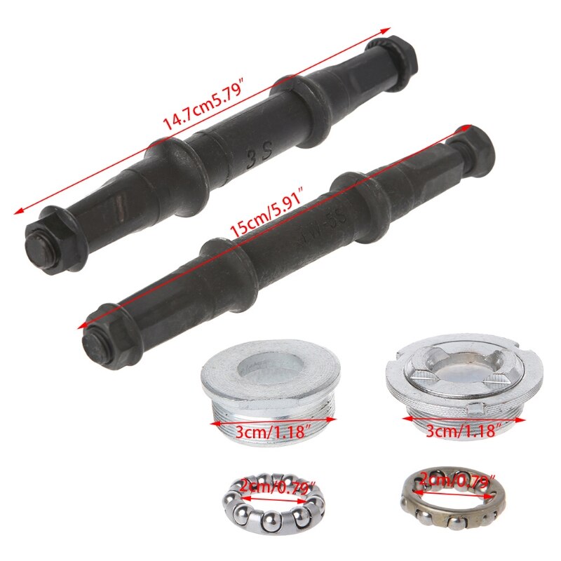 Bicycle Shaft Axie Bottom Bracket Fixed Bike Crank Square Hole Cycling Steel MTB