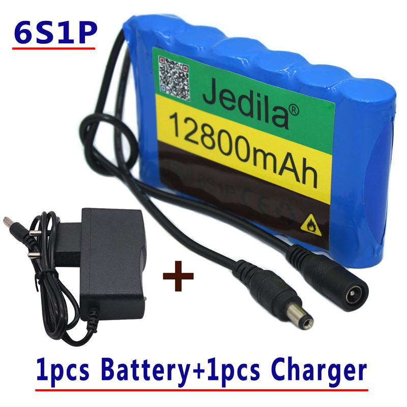 6S1P 12 volt. 12800 mah. Rechargeable Lithium-Ion Battery Pack. Applied To CCTV Cameras.: Gold