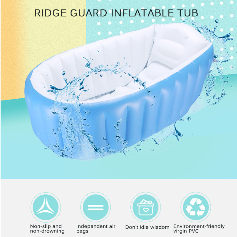 Children Bathtub 98X65X28cm Inflatable Bath Tub Child Tub Cushion Warm Winner Keep Warm Folding Portable Bathtub