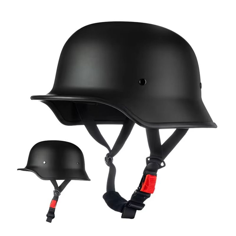 Klassischer deutscher vintage-motorradhelm, retro-halbgesichtshelm für damen und herren, dot-geprüft