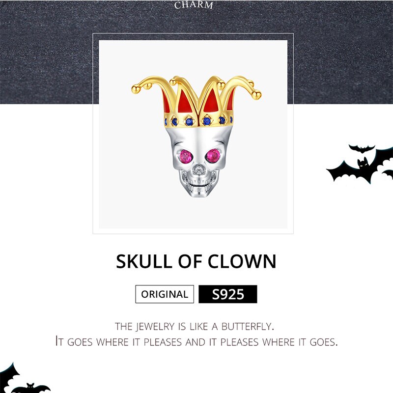 WOSTU Halloween koraliki 925 Sterling srebrna czaszka dynia magia przewodnik Charm Fit oryginalna bransoletka wisiorek straszne Party biżuteria