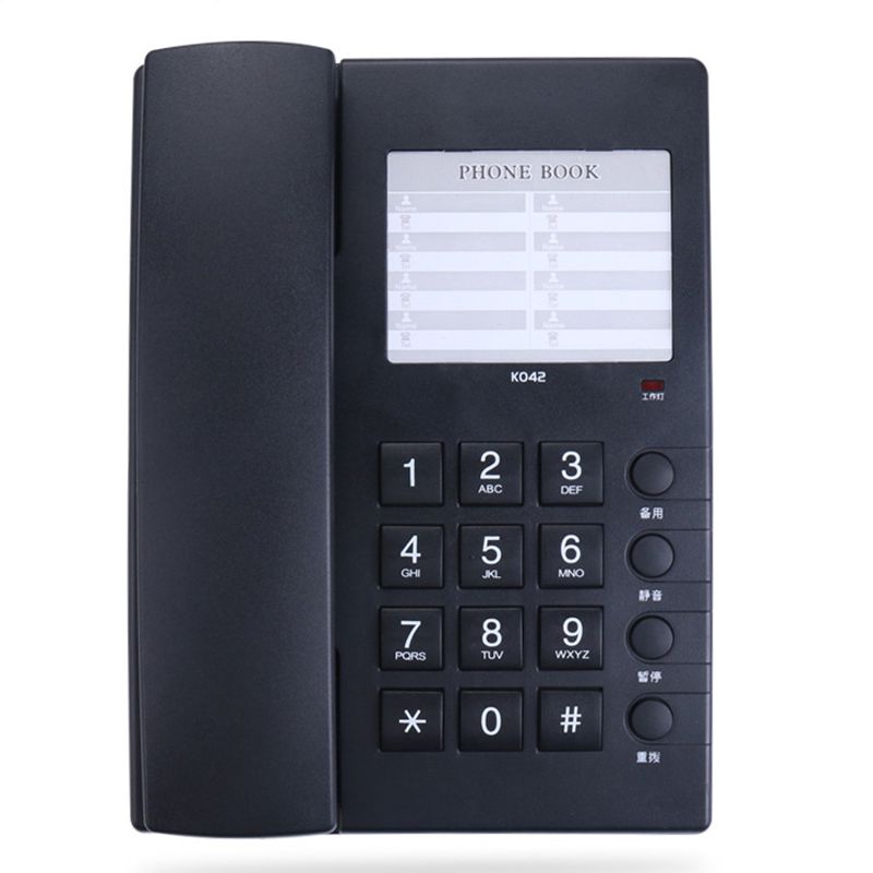 Wall Mountable Corded Telephone Phone with Phone Number Card, Mute, Big Buttons Home Hotel Wired Desktop Phone Office Landline