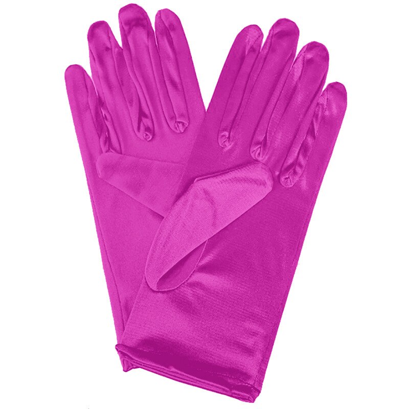 1 PC Mädchen Dame Satin- Kurze Finger Handgelenk Handschuhe Glatt Abend Party Formale Prom Kostüm strecken Handschuhe verrotten Weiß Etikette handschuh: Rose verrotten
