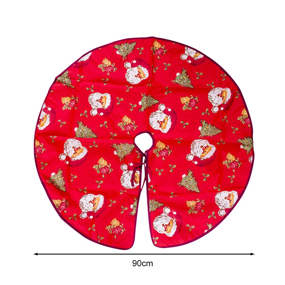 1pc hvide juletræsnederdel plys imiteret pels tæppe xmas gulvmåtte ornamenter glædelig jul år juletræsdekoration: 90cm 05
