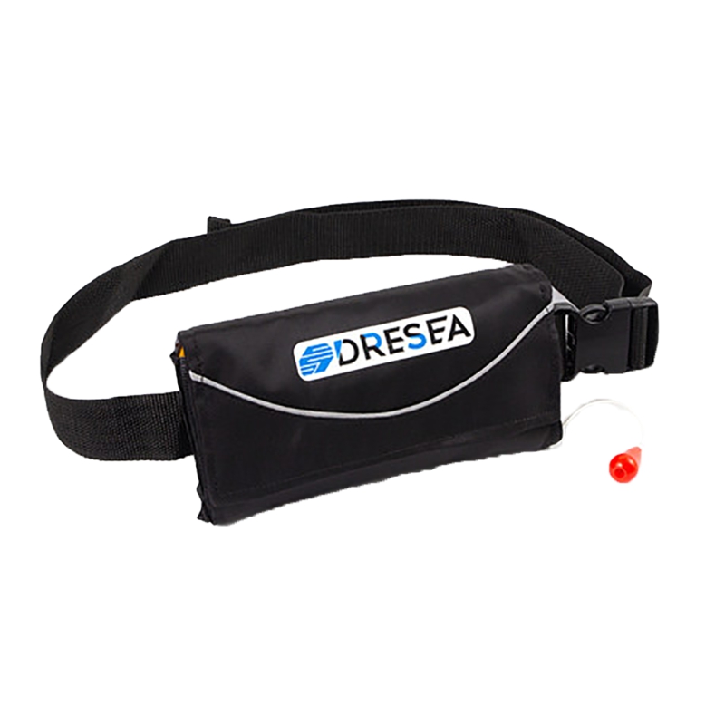 Inflatable Belt Pack Life Jacket for Adults, Fishing Beach Accessories, Buoyancy Aid, Swimming and Survival Jacket, 100N: P / black