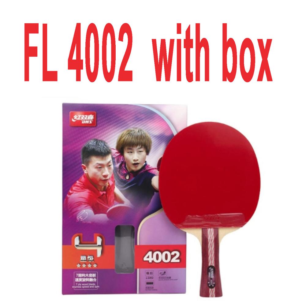 Dhs 4- stjernet bordtennisketsjer 4002 med gummi (orkan 3)  original dhs 4-- stjernet bordtennisbat: Default Title