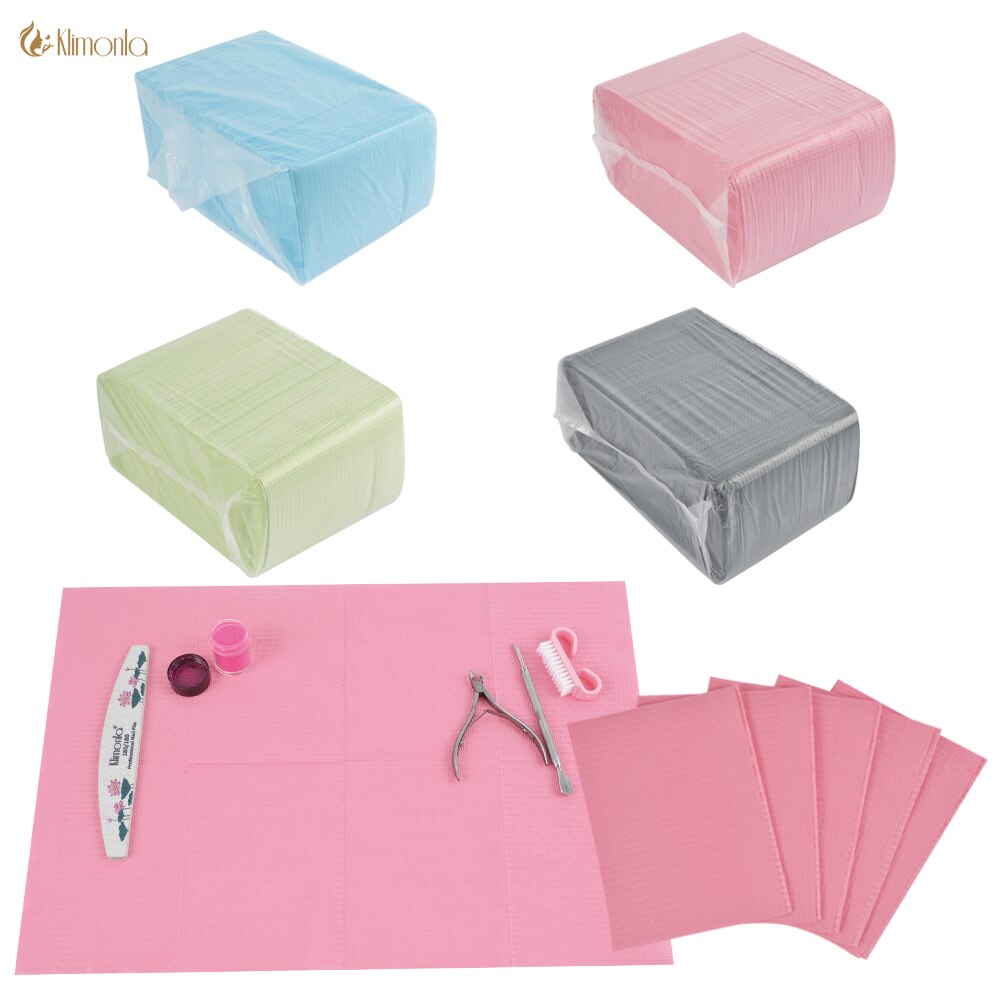 Mantel desechable para manicura, almohadilla de limpieza plegable para el cuidado de las uñas, resistente al agua, para manicura, 50 o 125 unidades