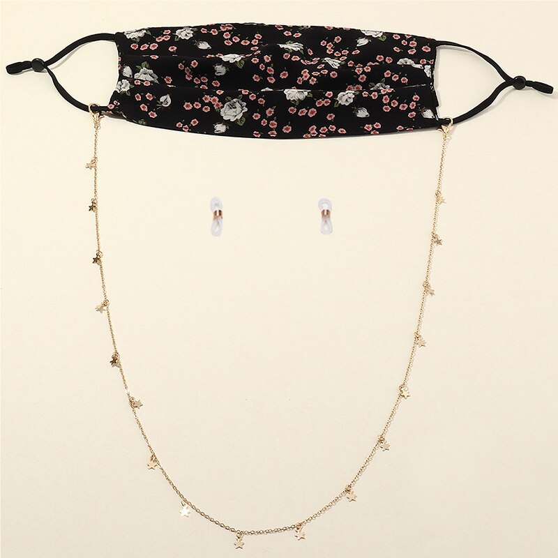 Handy & Convenient Safety Mask Rest Ear Holder Rope Beads Butterfly Rose Flower Neck Strap Mask Lanyard DIY Accessories 1PC: 3-only chains