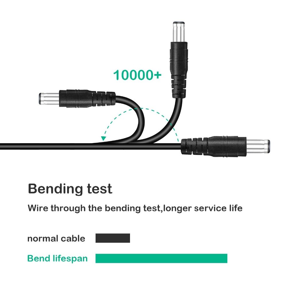 USB Typ-A Stecker auf 5,5mm x 2,1mm Fass 5 V DC Energie Kabel mit 4 Anschlüsse kompatibel mit Laptop, Router und Mehr 5 V Geräte