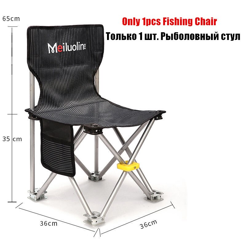 Bærbar fiskestol foldestol multifunktionel udendørs campingstol høj belastning strand vandreture picnic sæde værktøj stol