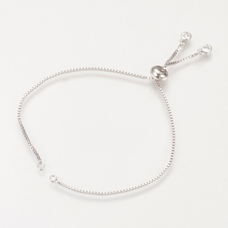 5 stk justerbare 24cm runde messing skyder armbånd langtidsholdbare forgyldte charm link armbånd til fremstilling af gør-det-selv-smykker til kvinder