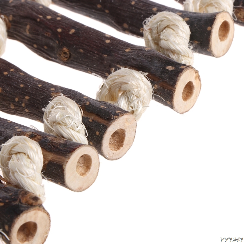 Naturals Holz Seil Hängen Leiter Vogel Papagei KäFeige Spielzeug Y110