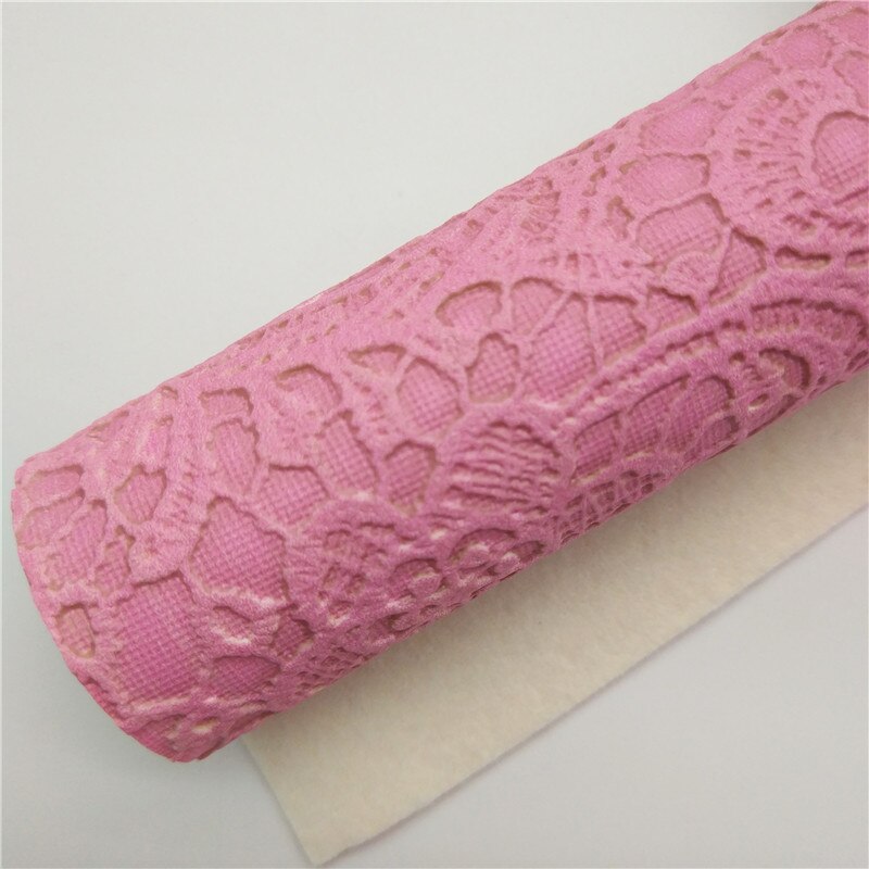 Pastel Colors Lace Embossed Synthetic Leather Vinyl Fabric Faux Leather Sheets For Bows Earrings DIY 21x29CM Q353: 3