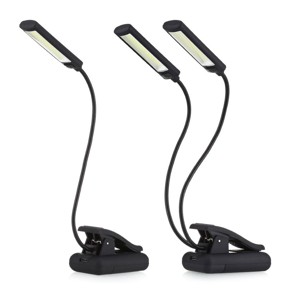 USB Battery Clip on Book Reading LED Light 6W COB Flexible Arm Stand Lamp for Laptop Notebook Working Portable Night Light LESHP