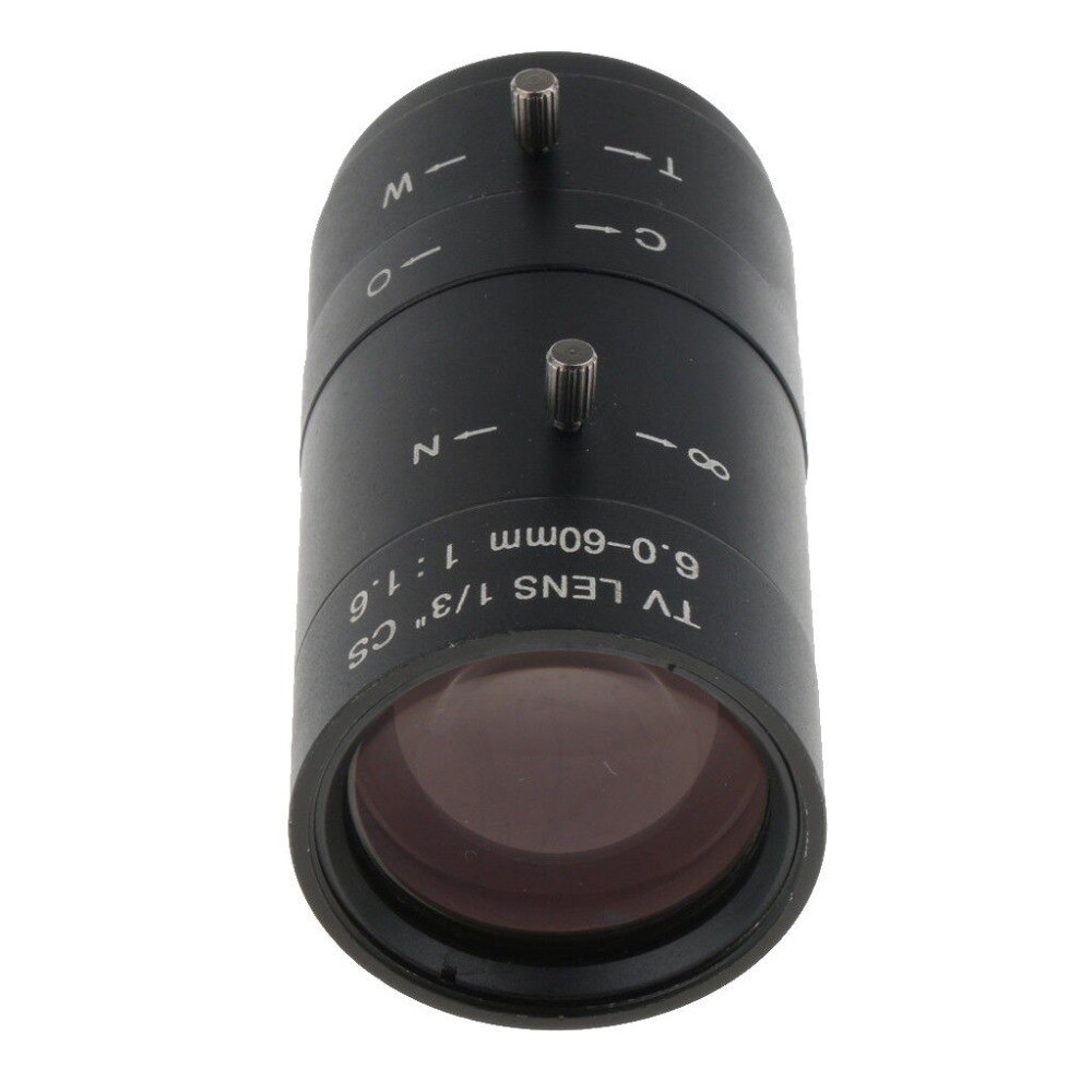6mm-60mm 1/3" F1.6 Manual Iris Zoom Lens CS Mount for Security CCTV Camera