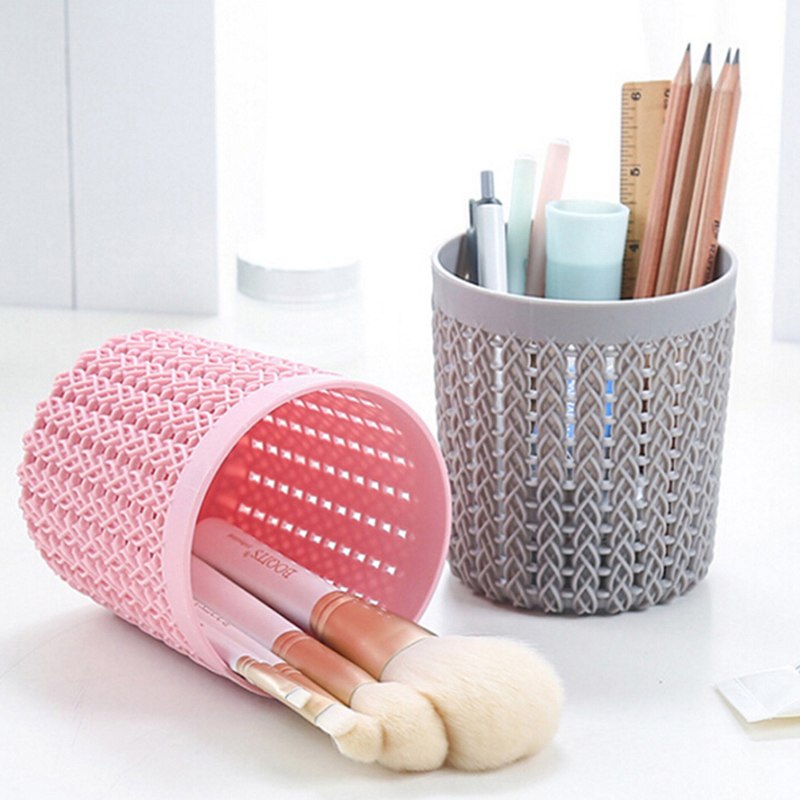Caja de brochas cosméticas huecas de cilindro, multifuncional, caja de almacenamiento vacía, organizador de maquillaje para chica, soporte para bolígrafos para el hogar y la Oficina