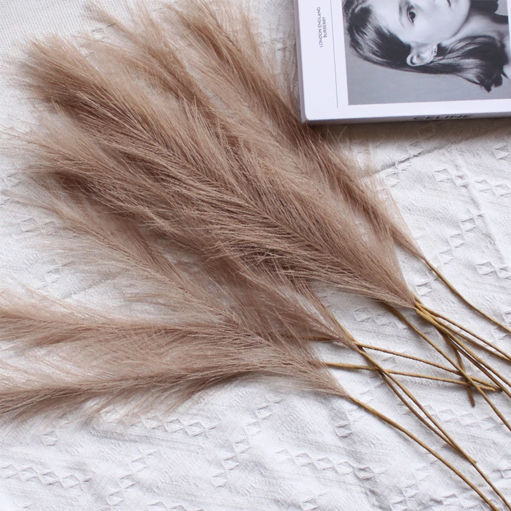 10 Stück Seiden-Pampasgras-Dekor, künstlicher Blumenstrauß, flauschige Simulation, künstliche Pampas-Anordnungen für Hochzeit, Heimdekoration