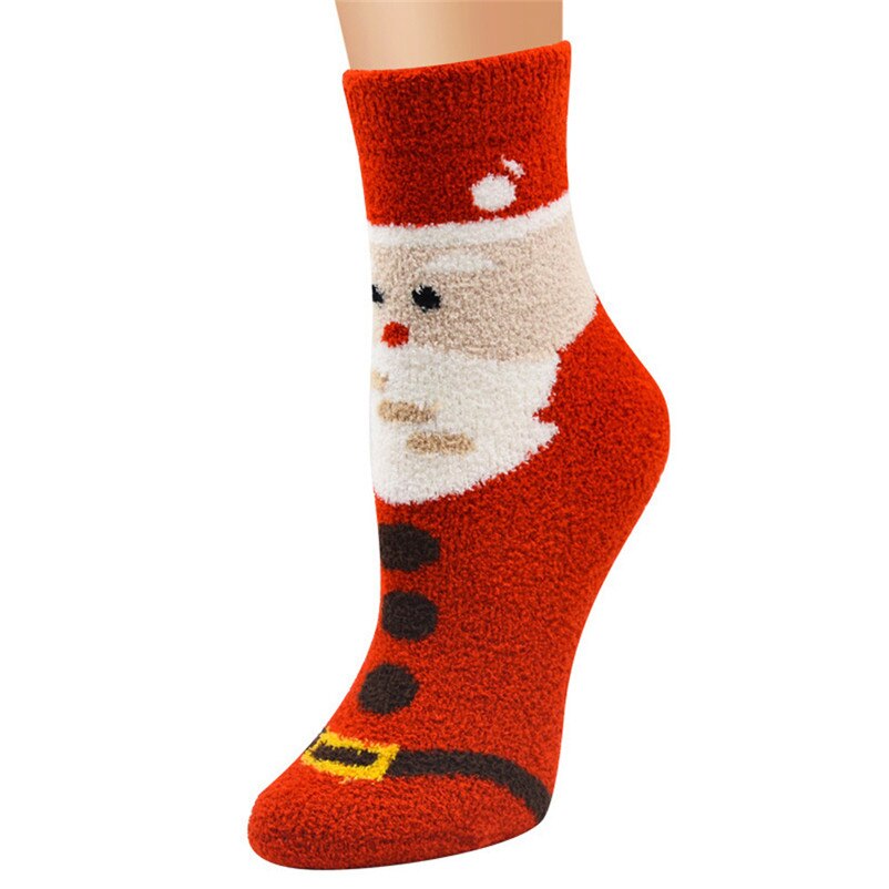 Winter Sport Socken Weihnachten Frauen Socken unisex lässig Weiche Atmungsaktive Warme Korallen Samt Santa Schneemann Socken #3O14: D