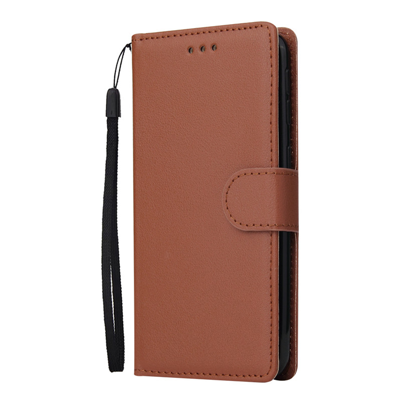 Huawei Honor 8 S Leather Case op Voor Huawei Honor 8 S 8 S KSE-LX9 Cover Klassieke Stijl Effen Kleur flip Wallet Telefoon Gevallen Coque: Brown