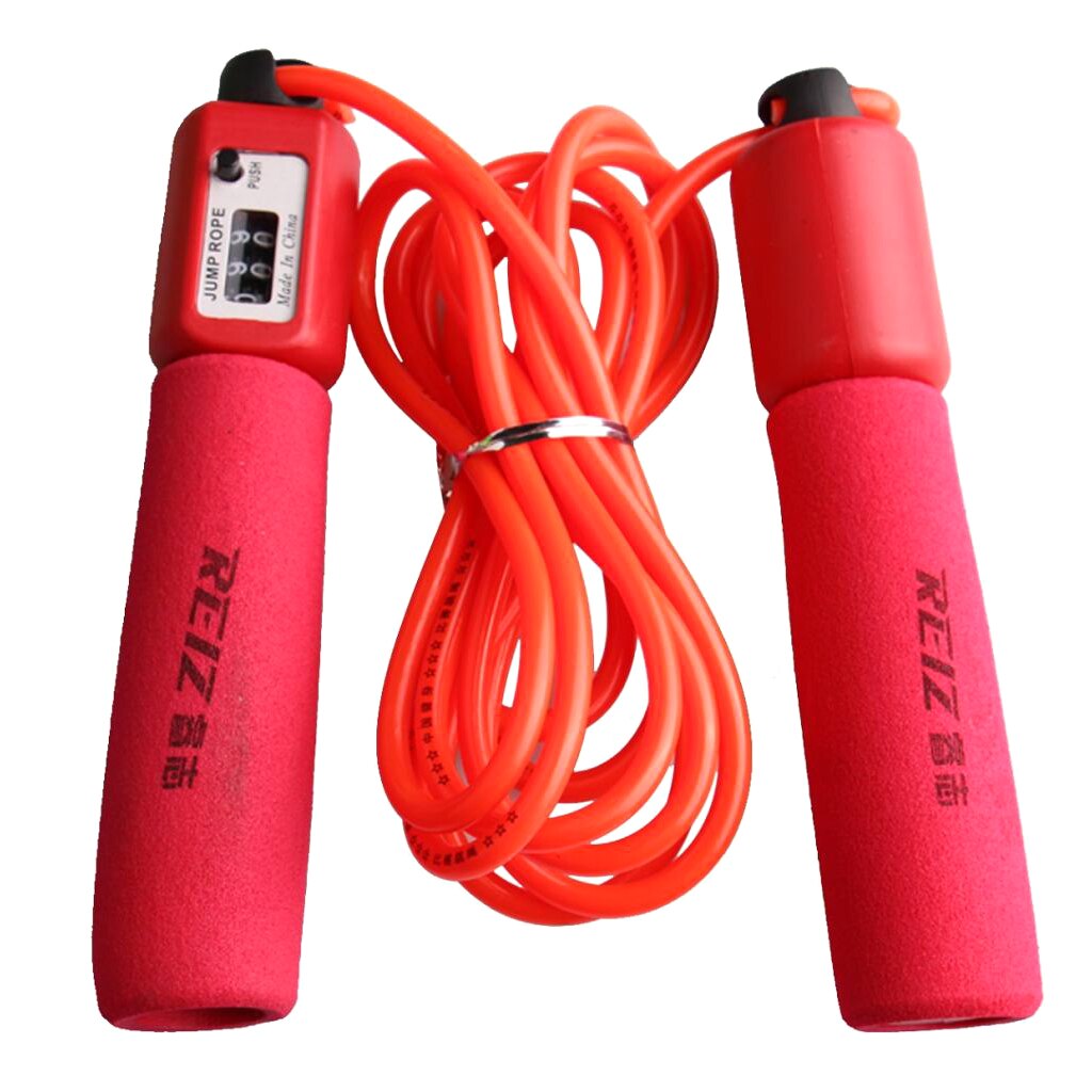 Adjustable Jump Rope Crossfit with Automatic Counter Sports Workout Fitness Skipping Cord for Men Women Counting Jump Skip Rope: Red