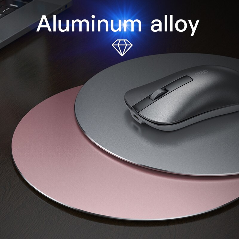 Aluminum Alloy Round Mouse pad Mat Hard Smooth Ultra-thin Waterproof Fast and Accurate Control mouse pad for Gaming Office Home