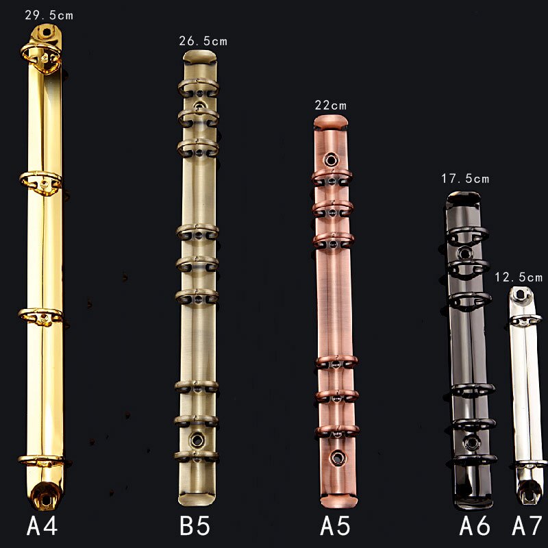 High A4B5A5A6A7 File Colorful Metal Stainless Steel Binder Loose-Leaf Notebook Spiral Binding Clip Folder School Office