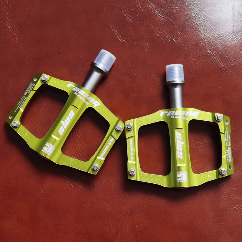 CNC-plataforma antideslizante para bicicleta de montaña, piezas ultraligeras de 3 rodamientos, AL6061,: Verde
