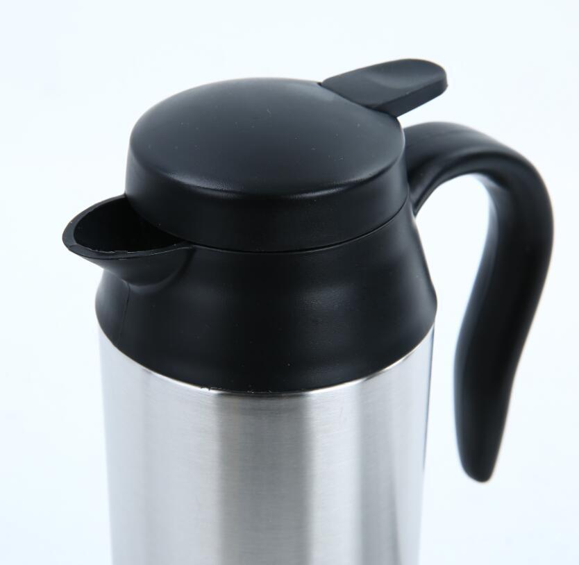 Hervidor eléctrico de acero inoxidable de 12V, 750ml, viaje en coche, café, té, taza calentada, Motor, agua para uso en coches o camiones