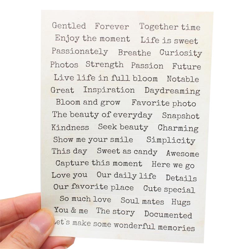 4 stuks woordenstickers voor scrapbook-doe-het-zelfprojecten/fotoalbums/kaarten maken