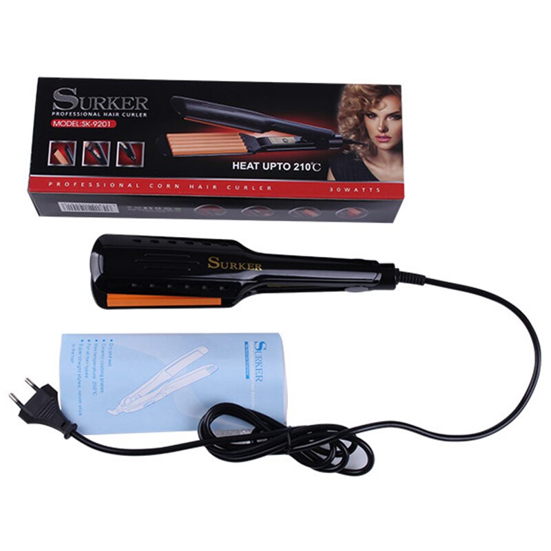 Surker Sk-9201 rizador de cerámica corrugado rizador estilizador de pelo ondulado eléctrico cabello ondulado enchufe de la UE