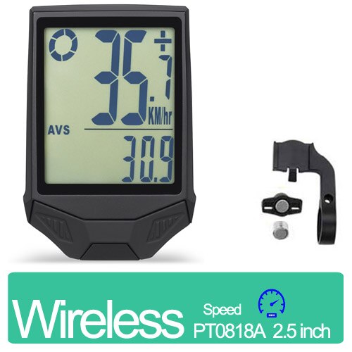 Wireless Bicycle Odometer Multifunctional , Heart Rate Bicycle Computer, Cadence Cycle Computer, Nightlight, Waterproof: Wireless Black