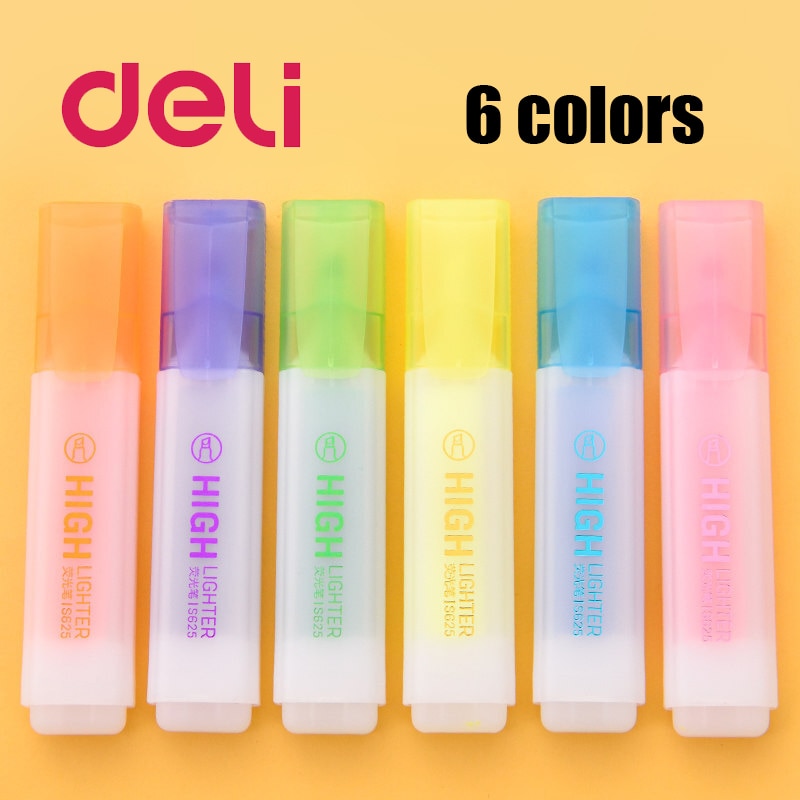 Delikatesseforretning 1 stk dejlige 6 farver highlighter tegneserie søde slik farvede kuglepenne highlight markør pen elev brevpapir forsyninger
