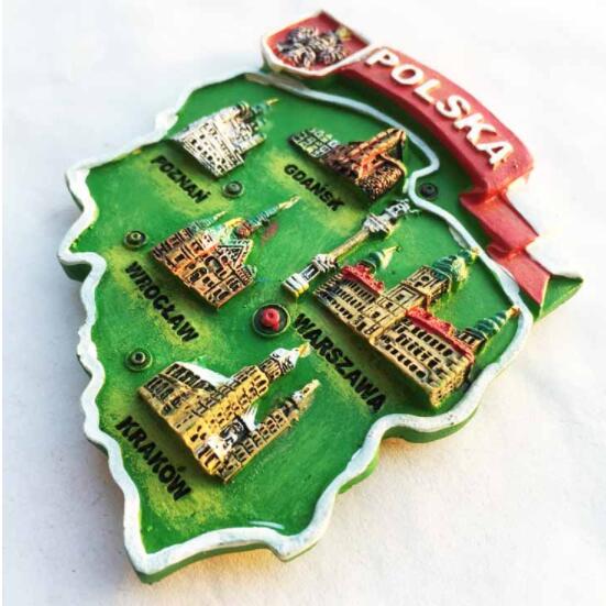 Polen Lokalen wahrzeichen Tourist Karten Tourismus Memorial Kühlschrank Magnet 3D Kühlschrank Magnet Aufkleber Reise Souvenir Dekoration