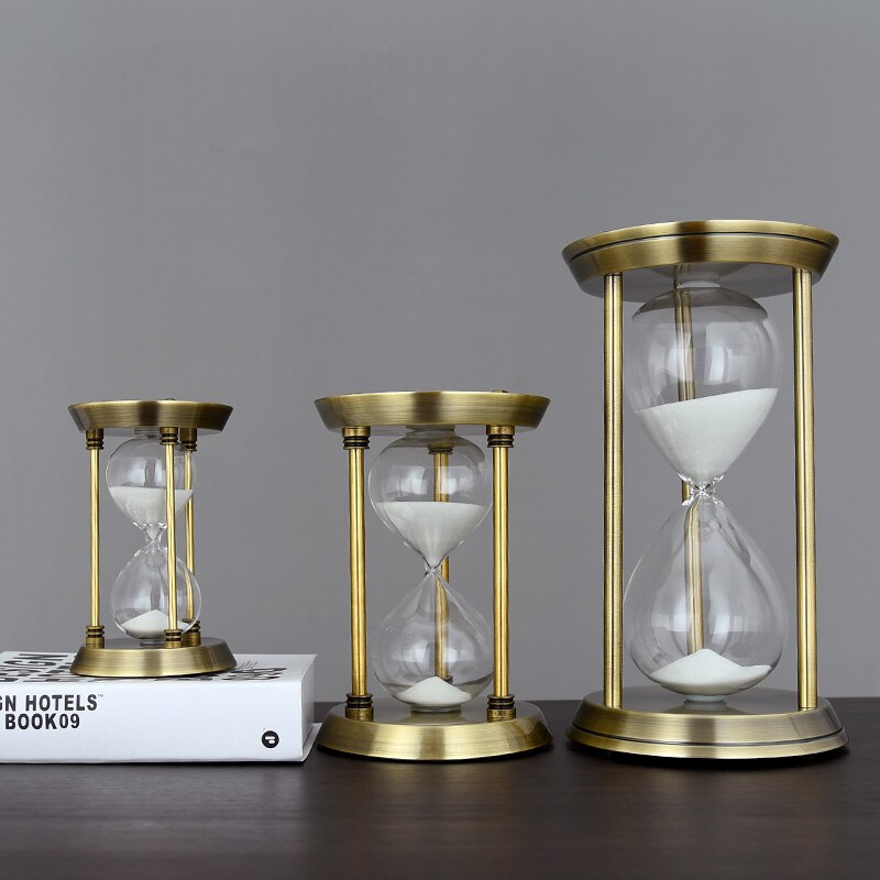 Metal Hourglass Timer Home Desktop Decor Hourglasses Countdown Decoration Timing Hourglass Crafts Home Office Decorations