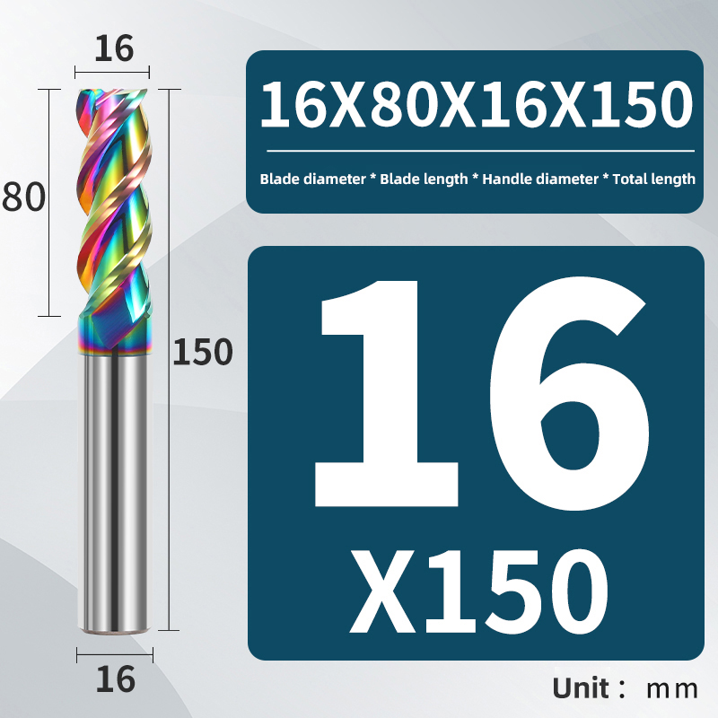 Fresa de extremo de carburo de 3 flautas HRC55, fresa CNC de aluminio, fresa de carburo de tungsteno, fresa para AL EndMillS1SET: 18 mm