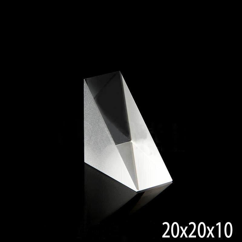 20x20x10mm Optical Glass Triangular Lsosceles Right Angle K9 Prism Lens Light Spectrum Physics Optics