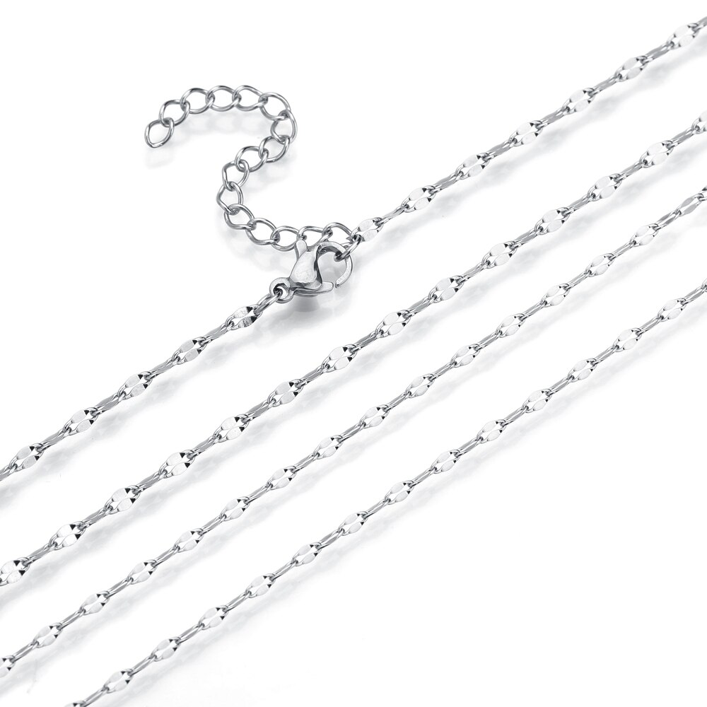 Sifisrri stainless steel lip chain necklaces for men and women, silver and gold, basic accessories, link chains, solid metal jewelry