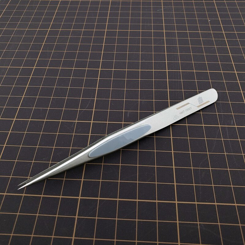 Precision Tweezers Gundam Model Straight Elbow Silicone Non-slip Stainless Steel Thick Tweezers: A