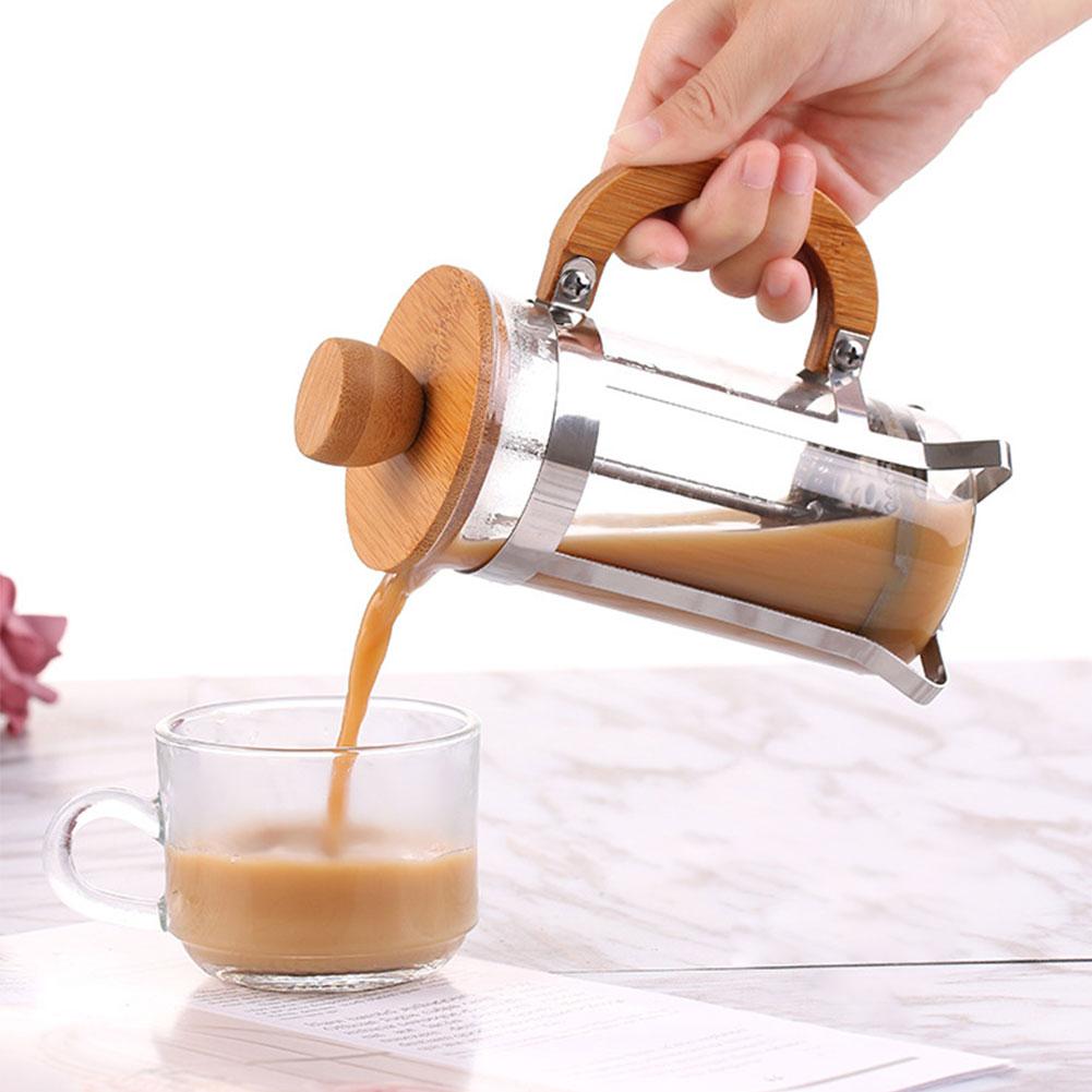 Roestvrij Staal Franse Pers Koffie Plunger Thee Maker Koffiekan Huis Percolator Filter Pers 350/600/800Ml Koffie ketel Pot
