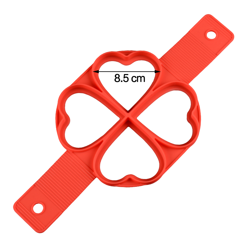 Nonstick Pancake Maker 4 Grids Siliconen Keuken Pancake Mold Ei Koken Tool Gebakken Ei Ring Maker: Color 1