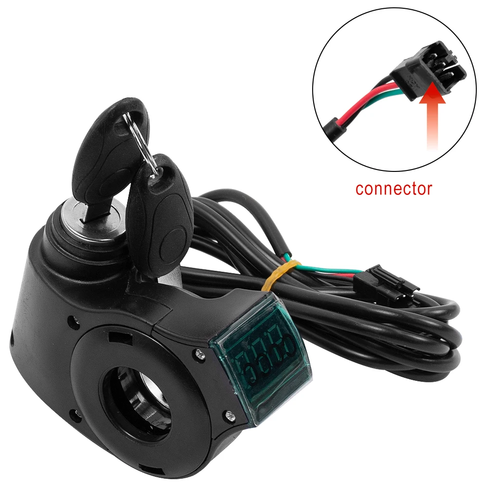 Interruptor de pantalla de voltaje Digital para patinete eléctrico ZERO 8X 10X 11X, llave de encendido, bloqueo de llave de encendido, voltímetro de acelerador de pulgar