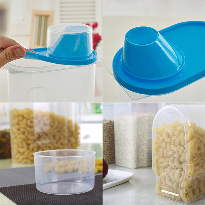 Gedroogd Voedsel Granen Meel Pasta Voedsel Opslag Dispenser Rijst Container Verzegelde Doos 1.9L Goede