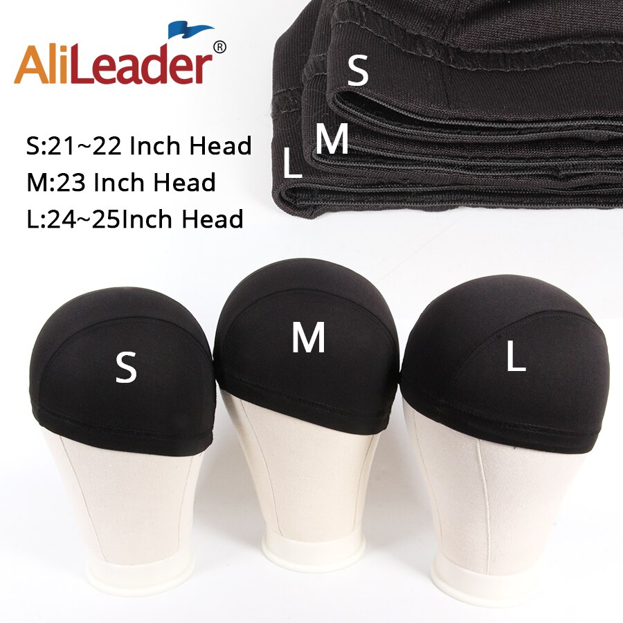 Alileader Sml Spandex Dome Cap Voor Het Maken Pruiken Size Mesh Pruik Caps Met Elastische Nylon Stretch Caps Pruik zwart Weven Caps Vrouwen