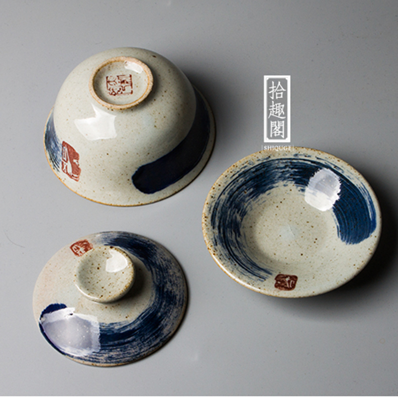Zen håndmalet gaiwan til te-keramik terrin med låg testel kung fu te-ceremonisæt kaffekopper skåle vintage chawan 150ml