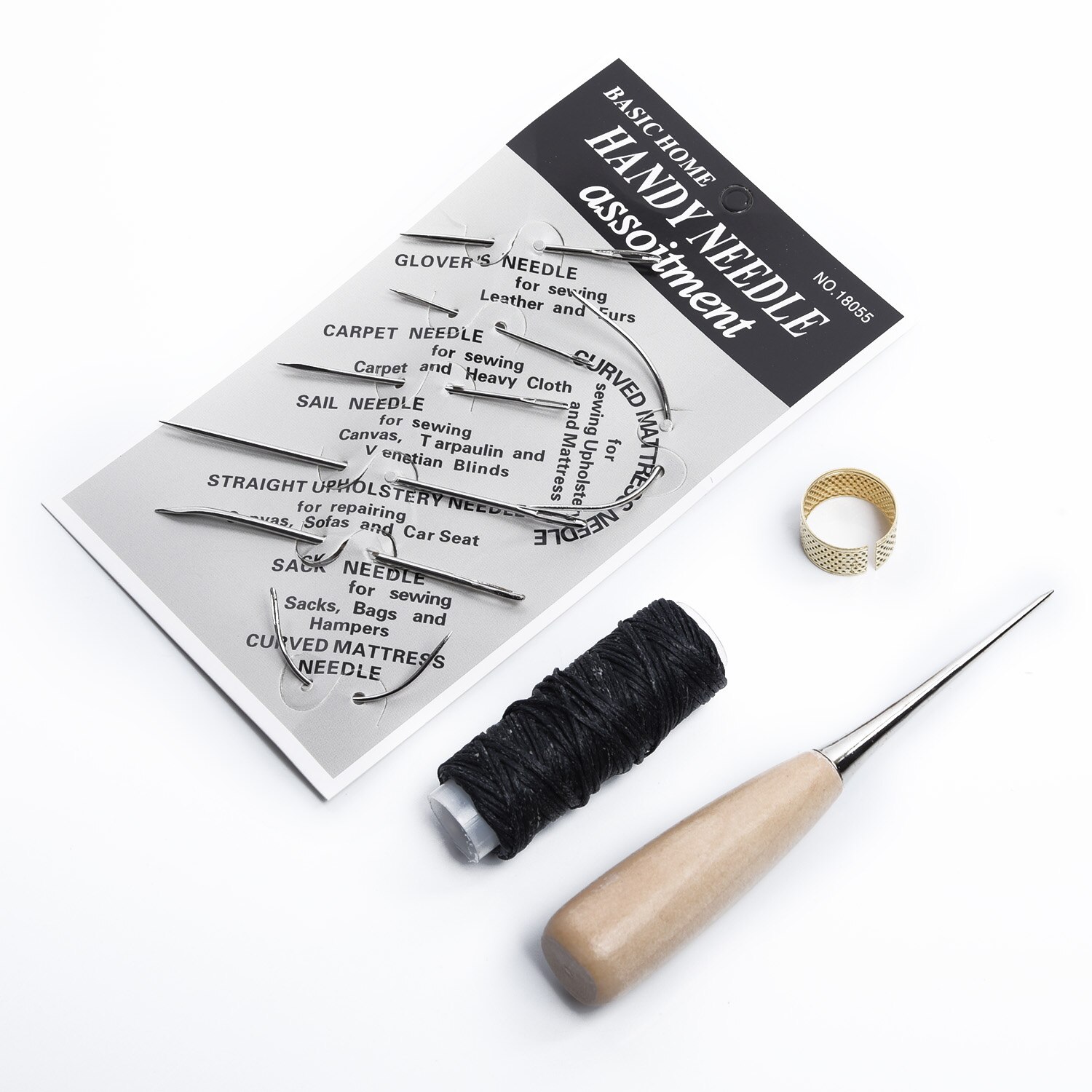 Leather Sewing Needles Stitching Needle Kit Thread Thimbles Hand Sewing DIY Tool