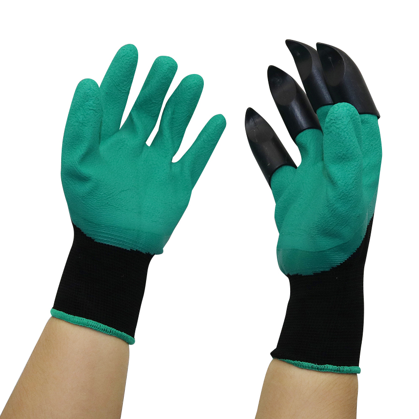 Pflanzung Graben Handschuhe mit 4-Krallen ABS Kunststoff Garten Gummi Handschuhe Landwirtschaft Gewächshaus sämling wachsen Liefert