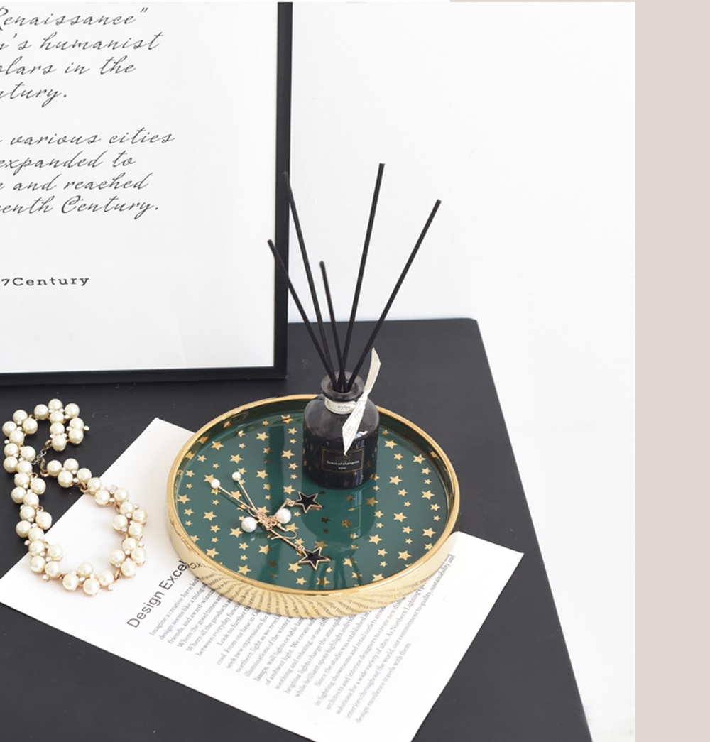 Light Luxury Marbled Ceramic Trays Jewelry Storage Tray Cosmetic Key Ceramic Plate Dessert Trays Serving Tray For Home Storage