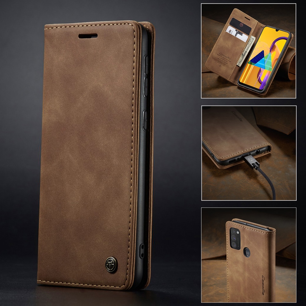 Magnetische Wallet Leather Flip Case Voor Samsung Galaxy M30S M21 Retro Coque Boek Matte Cover