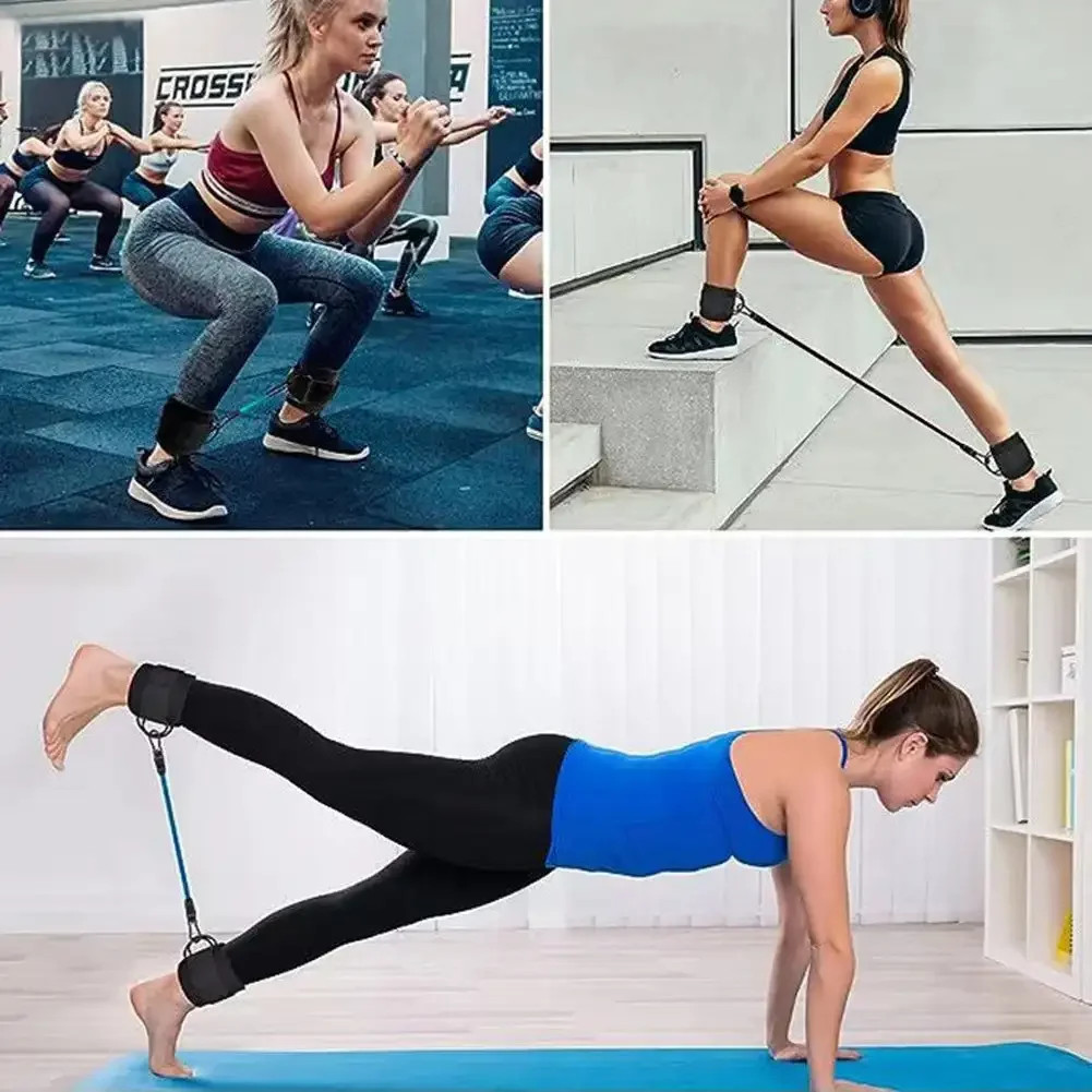 Ankle Straps Resistance Bands Set Fitness Workout Exercise Equipment Ankle Weight Yoga Elastic Fitness Band For Gym Man Woman